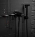Black Matte: Premium matte black external toilet shower mixer valve, easy connection bidet faucet, MHT PAK.
