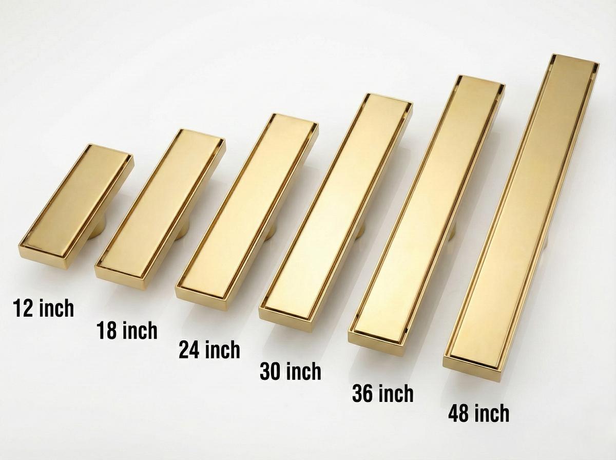 Luxury gold chrome tile insert flow drain for modern invisible bathroom floor design, MHT PAK.
With Different sizes Available