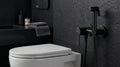 Modern matte black temperature control toilet shower mixer, smart bidet valve upgrade, MHT PAK.