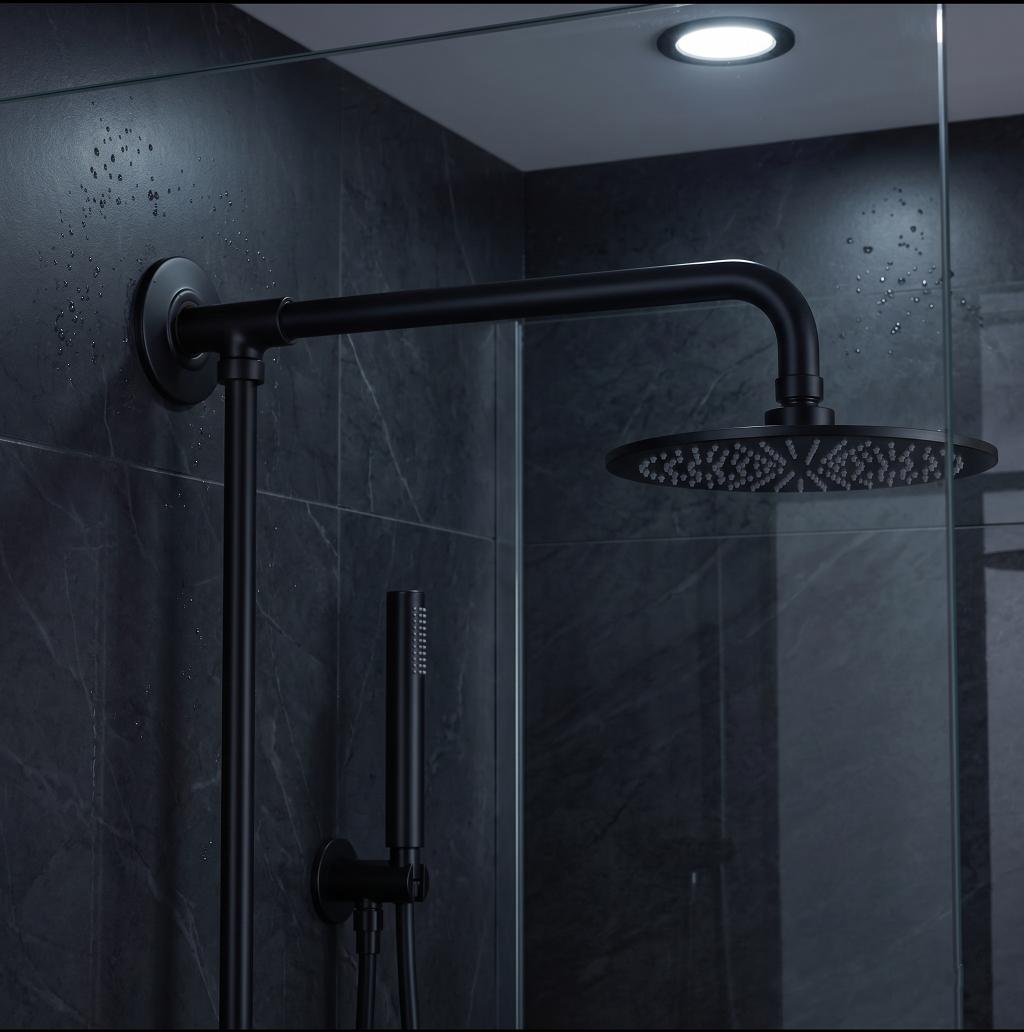 Brass T arm shower Pakistan, Polished chrome black T arm, Gold mix T shower arm, Designer T arm plumbing, Luxury bathroom T fittings, Modern T arm shower design, Premium brass T arm Pakistan, Black and gold shower pipe, Elegant T shape shower arm, High end bathroom fittings Pakistan.