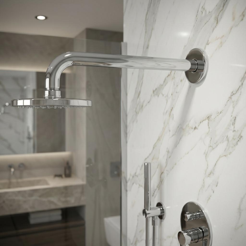 Brass concealed shower arm Pakistan, Chrome black gold shower arm, Ultra luxury concealed arm, Modern bathroom hardware Pakistan, Premium brass shower fittings, Gold chrome black mixer arm, Concealed shower arm design, Luxury plumbing fixtures Pakistan, Elegant brass shower arm, Black gold bathroom accessories.