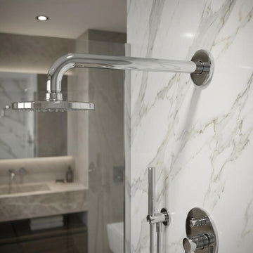 MHT Luxury Round Wall-Arm for Concealed Showers – Heavy-Duty Solid Brass Extension (Chrome, Matte Black & Gold)