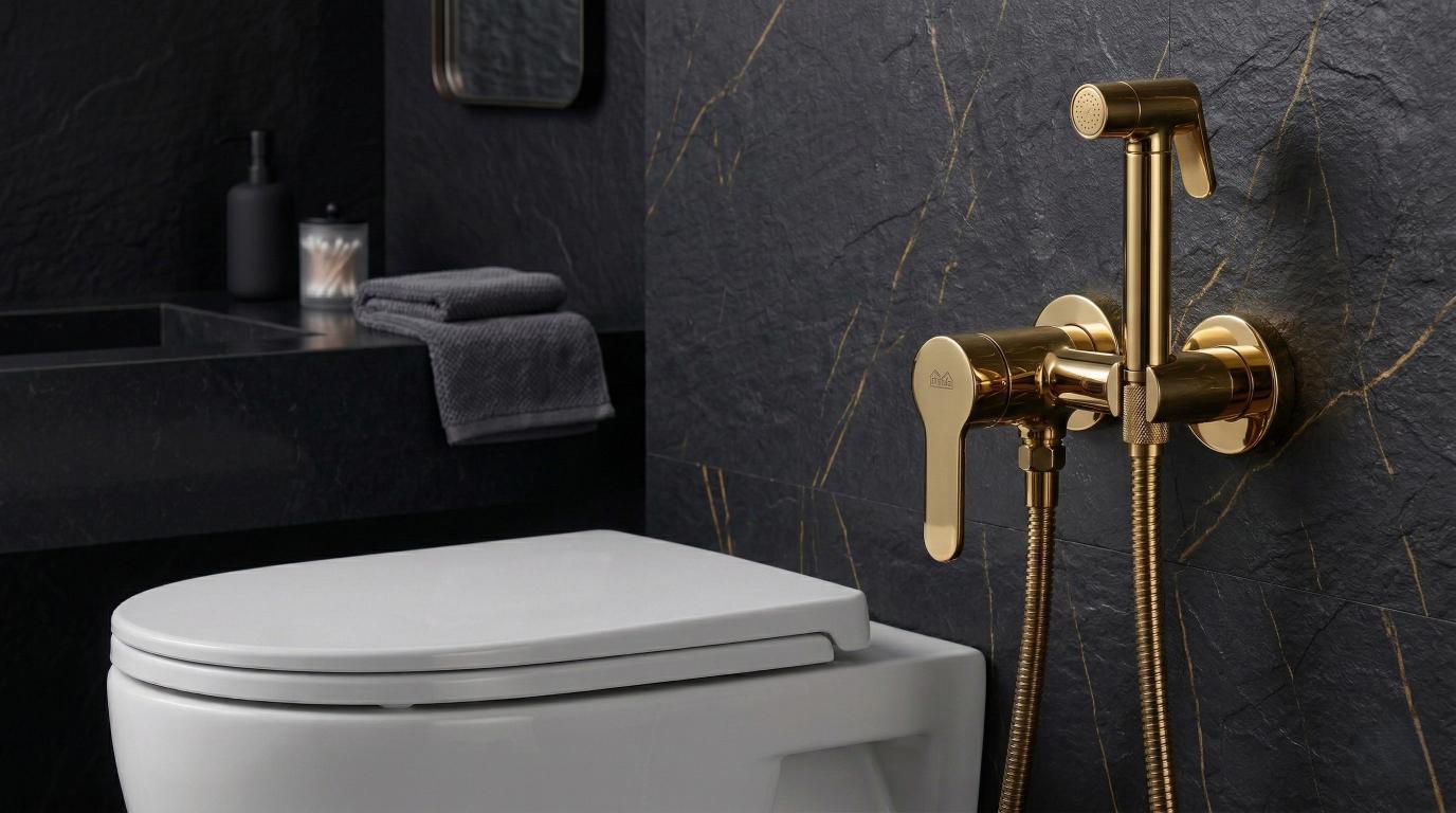 Luxury gold chrome temperature control bidet mixer valve for modern bathroom upgrade, MHT PAK.