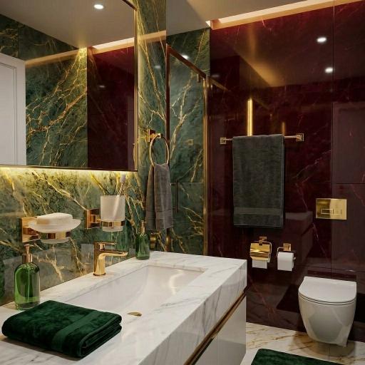 Gold Chrome: Luxury gold chrome bath accessories set, complete elegant bathroom hardware set by MHT PAK.