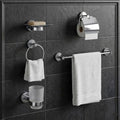 Polished Chrome / Silver: Complete modern bathroom accessories set in polished chrome finish, silver hardware set by MHT PAK.