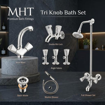 MHT Architectural Brass Tri-Knob Set