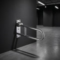 Polished Chrome / Silver: Stainless steel folding grab bar in polished silver for elderly toilet safety support, MHT PAK