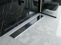Modern invisible stainless steel tile insert flow drain in polished silver rim finish, MHT PAK.