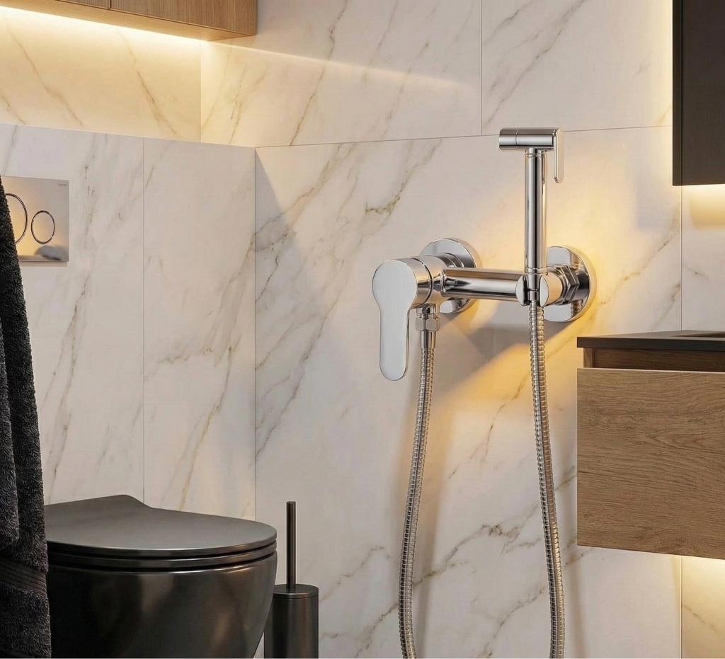 Luxury gold chrome temperature control bidet mixer valve for modern bathroom upgrade, MHT PAK.
