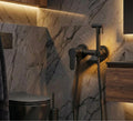 Modern matte black temperature control toilet shower mixer, smart bidet valve upgrade, MHT PAK.