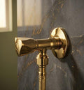 Gold Chrome: Luxury gold chrome brass T-cock valve, premium bathroom toilet shut-off angle valve, MHT PAK.